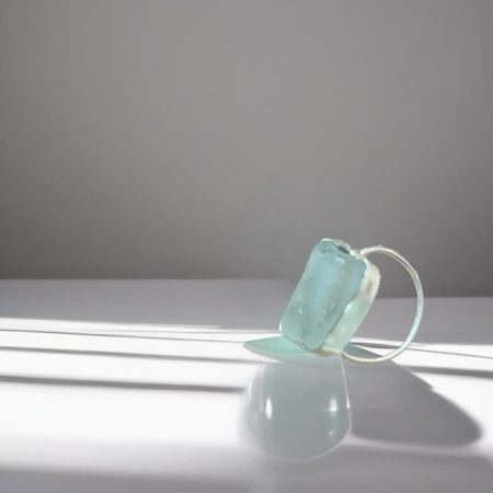 Sterling Silver Ring - Welsh Sea Glass - Size L - Gift Boxed