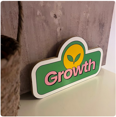 Growth Handmade Wooden Motivational Desk Plaque - Image 4