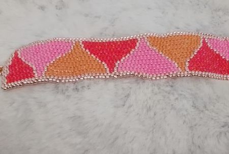 "Funnels” Cuff Bracelet, Peyote stitch, Multi coloured, Jewellery, Gift