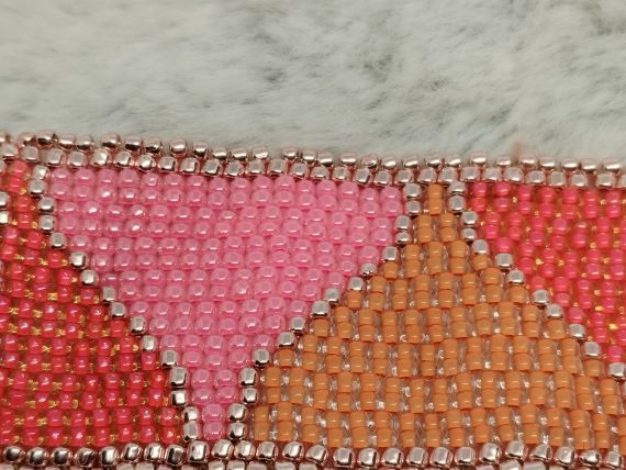 "Funnels” Cuff Bracelet, Peyote stitch, Multi coloured, Jewellery, Gift