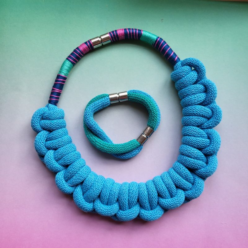 Cleo Statement Necklace in Blue