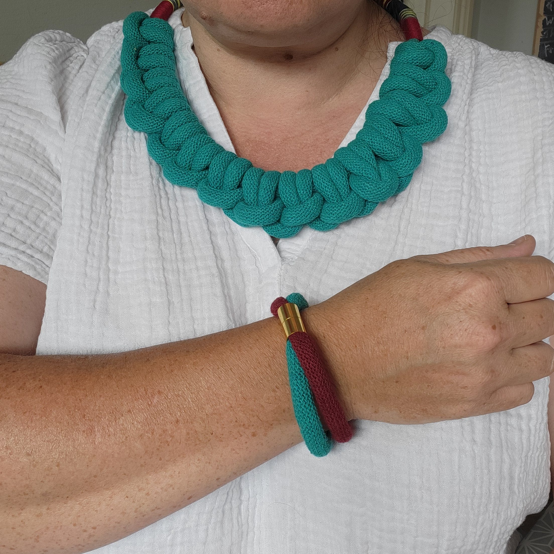 Cleo Statement Necklace in Jade Green
