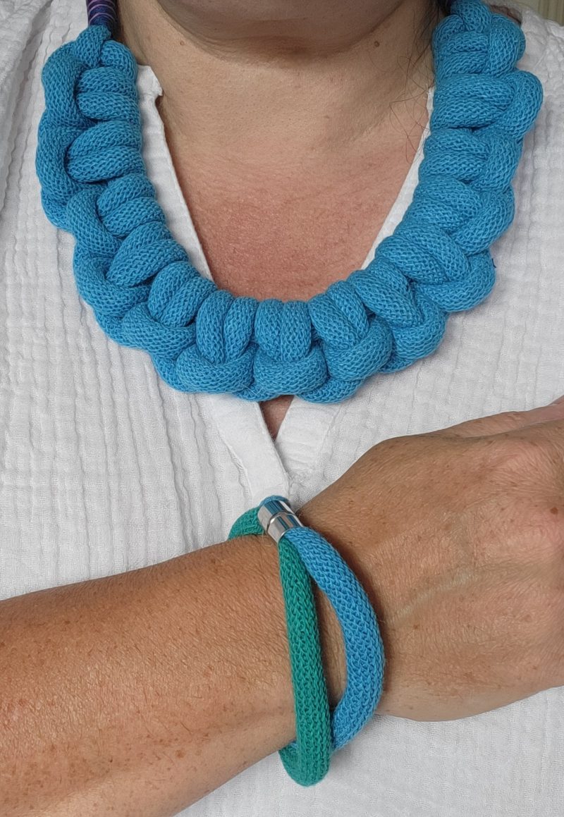 Cleo Statement Necklace in Blue