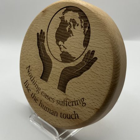 Healing Hands Holding The World Above Engraved on Beech