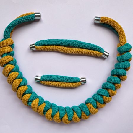 Arabella Statement Necklace in Jade and Mustard