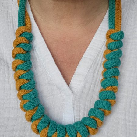 Arabella Statement Necklace in Jade and Mustard