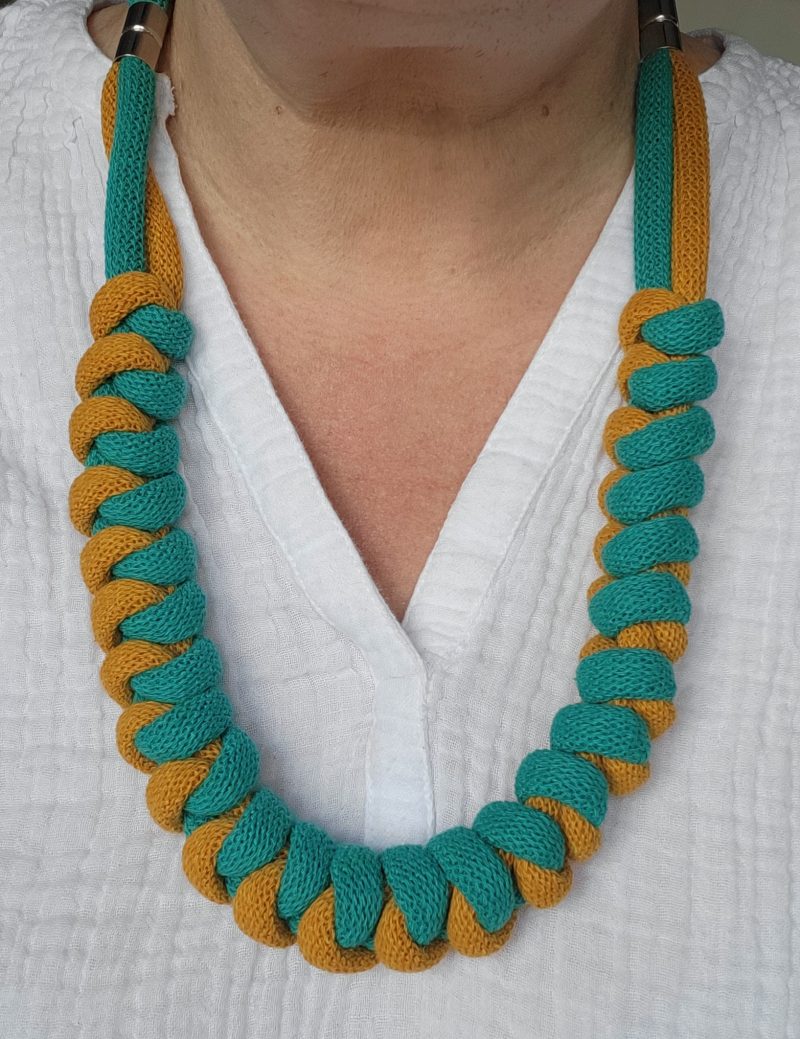 Arabella Statement Necklace in Jade and Mustard
