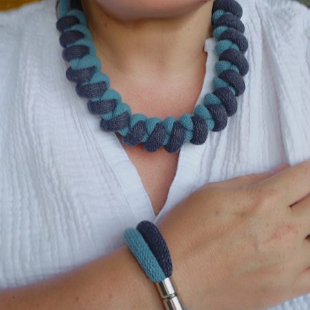 Arabella Statement Necklace in Blue