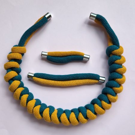 Arabella Statement Necklace in Mustard and Ocean
