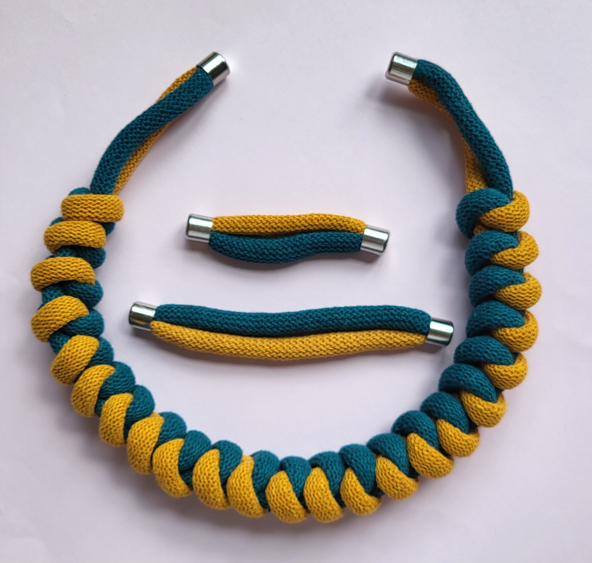 Arabella Statement Necklace in Mustard and Ocean - Image 3