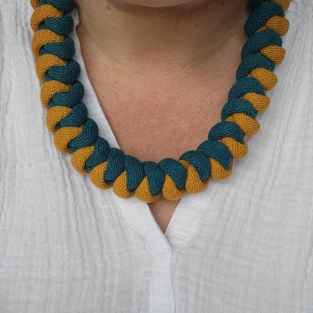 Arabella Statement Necklace in Mustard and Ocean