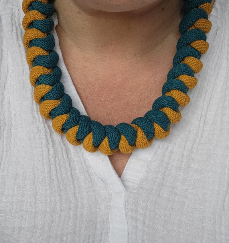 Arabella Statement Necklace in Mustard and Ocean