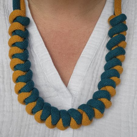 Arabella Statement Necklace in Mustard and Ocean