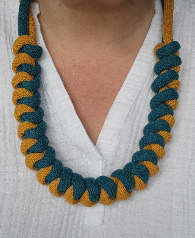 Arabella Statement Necklace in Mustard and Ocean
