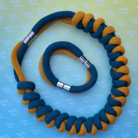 Arabella Statement Necklace in Mustard and Ocean