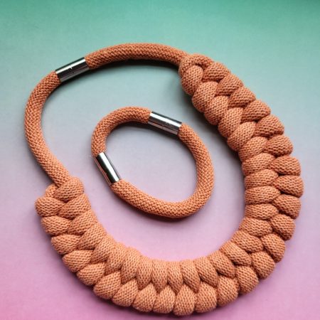 Luna Statement Necklace in Brick Red