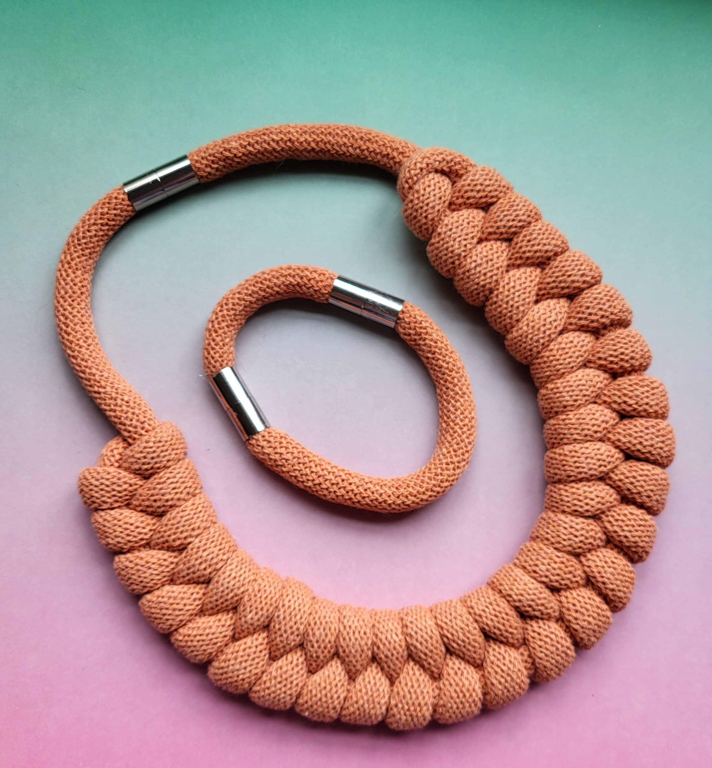 Luna Statement Necklace in Brick Red