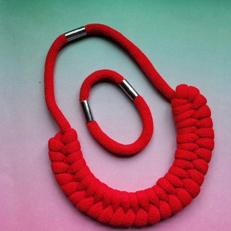 Luna Statement Necklace in Red