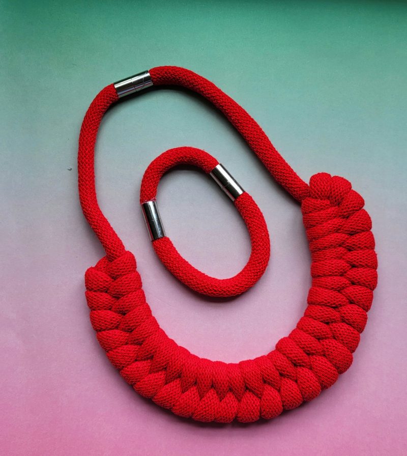 Luna Statement Necklace in Red
