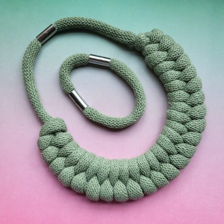Luna Statement Necklace in Sage Green