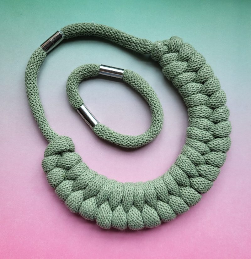 Luna Statement Necklace in Sage Green