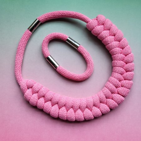 Luna Statement Necklace in Bright pink