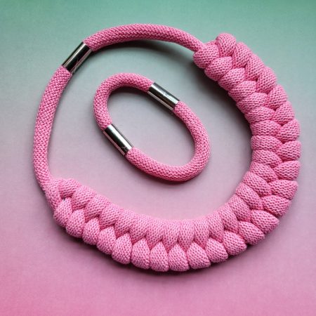 Luna Statement Necklace in Bright pink