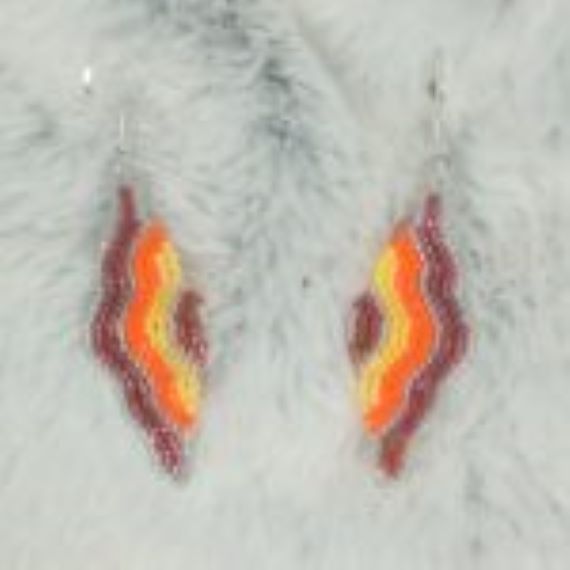 Waves / Clouds Dangle Earrings / Handmade / Jewellery / retro colours - Image 4