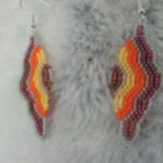 Waves / Clouds Dangle Earrings / Handmade / Jewellery / retro colours - Image 3