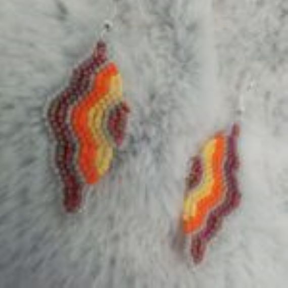 Waves / Clouds Dangle Earrings / Handmade / Jewellery / retro colours - Image 2