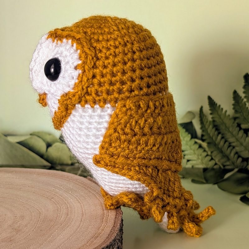 Barn Owl hand crocheted decorative figure