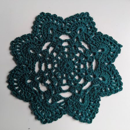 Handmade Crochet Doily – Bottle Green | 6" (16 cm) Diameter