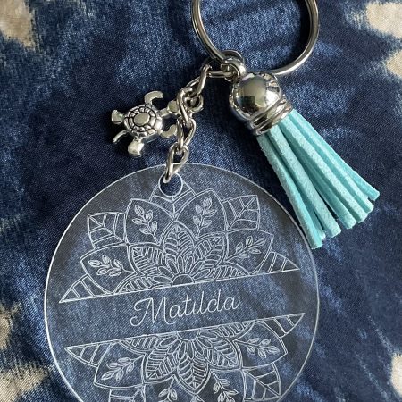 Personalised Keyring with Charm and Coloured Tassel of your choosing