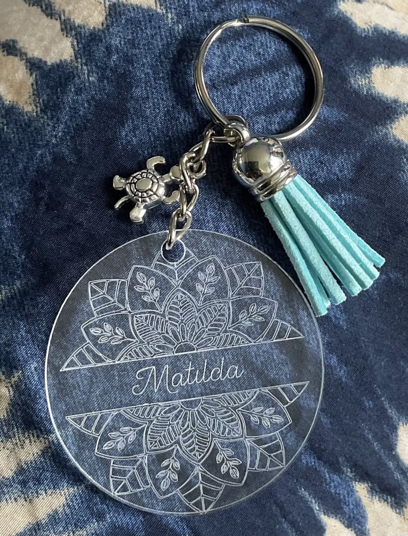 Personalised Keyring with Charm and Coloured Tassel of your choosing