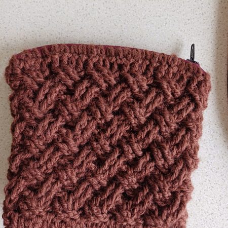 Celtic weave small wool zipper pouch