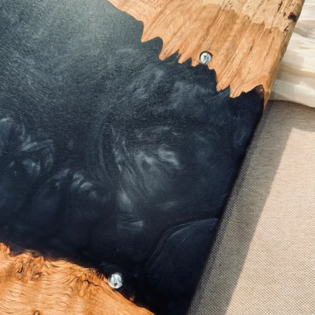 Oak Burr and Black Onyx Epoxy Serving Tray