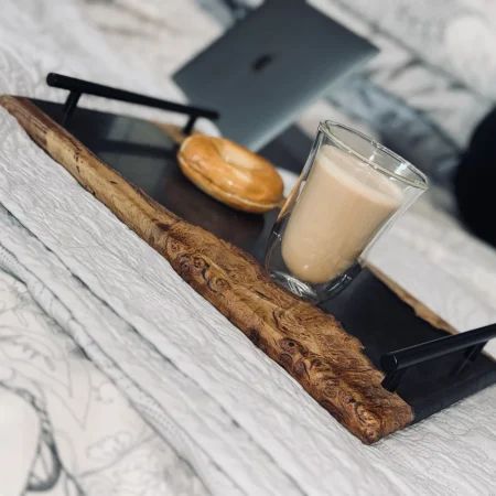 Oak Burr and Smokey Epoxy Serving Tray