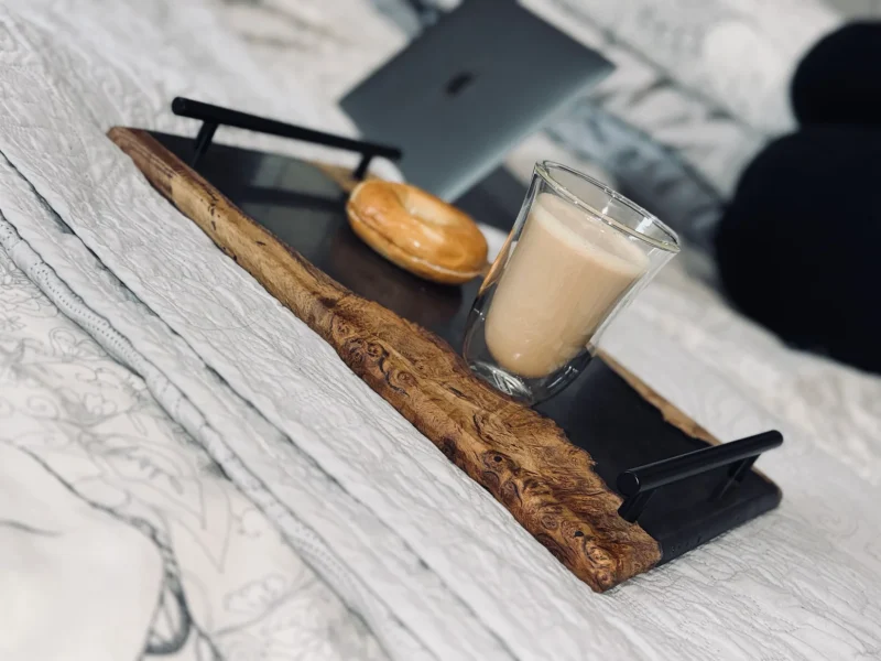 Oak Burr and Smokey Epoxy Serving Tray