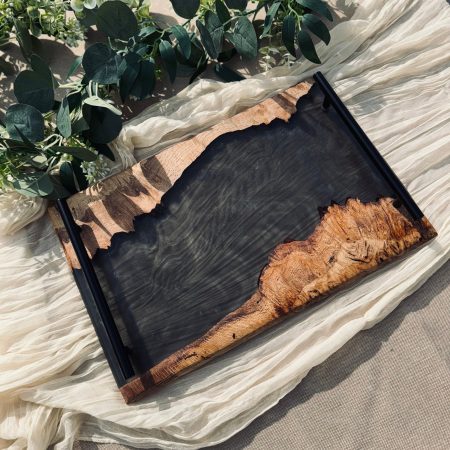 Oak Burr and Smokey Epoxy Serving Tray