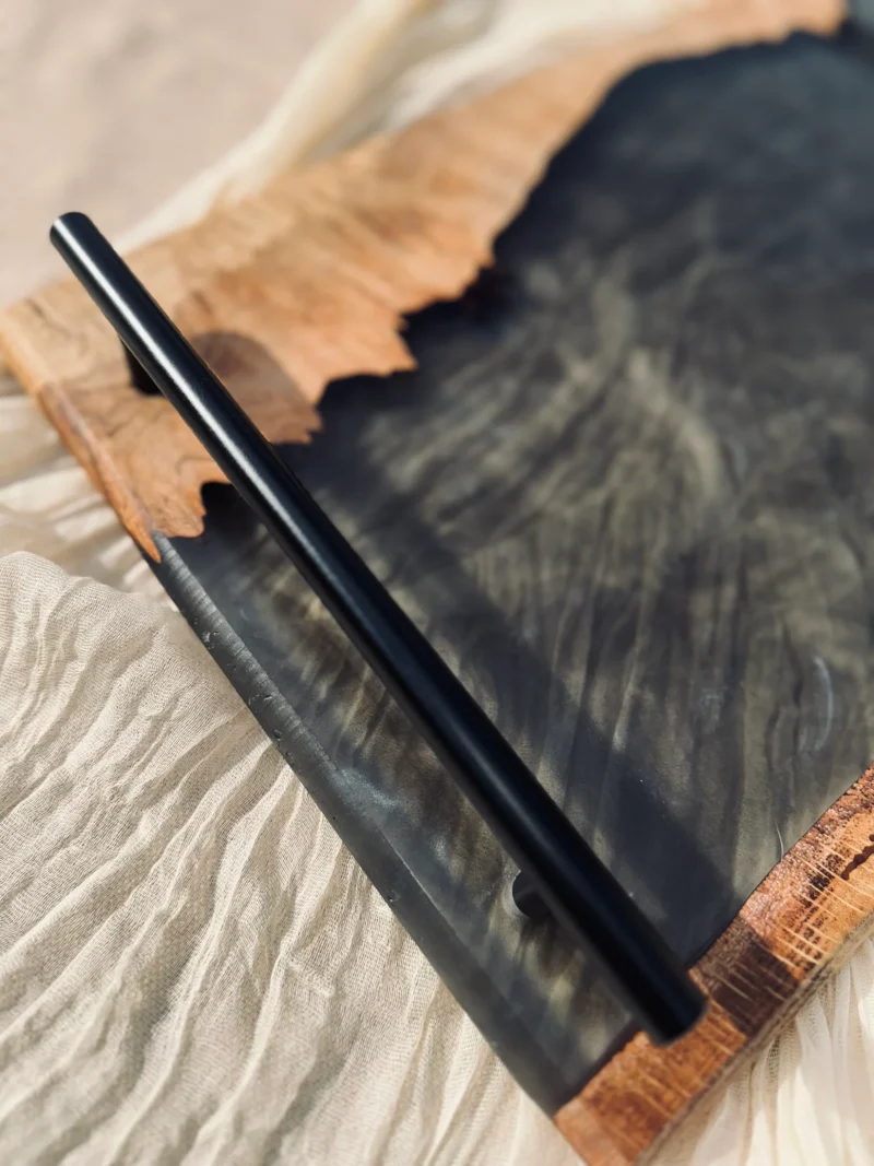 Oak Burr and Smokey Epoxy Serving Tray