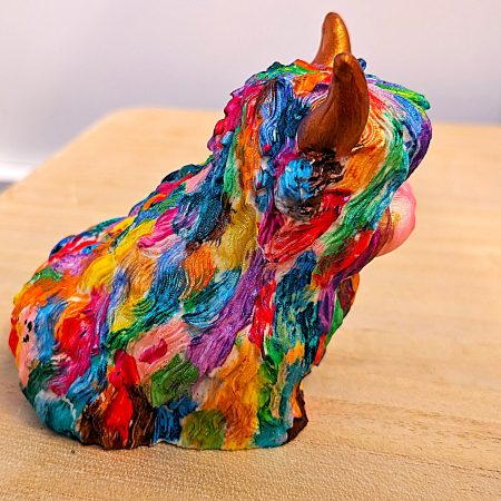 Handmade and Hand Painted Ornamental Highland Cow, Unique Christmas Gift