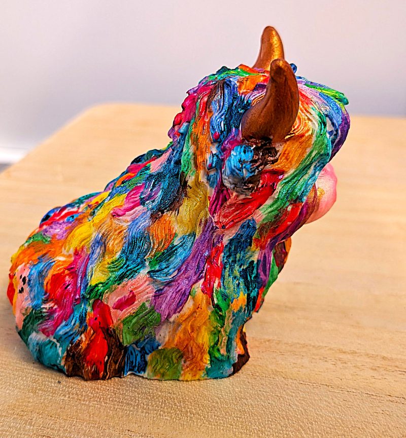 Handmade and Hand Painted Ornamental Highland Cow, Unique Christmas Gift