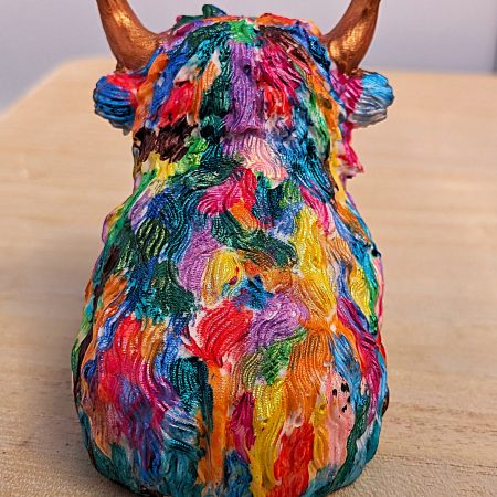 Handmade and Hand Painted Ornamental Highland Cow, Unique Christmas Gift