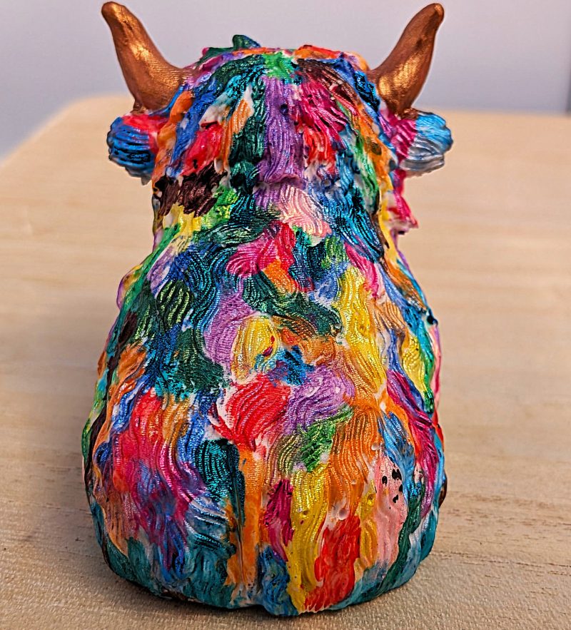 Handmade and Hand Painted Ornamental Highland Cow, Unique Christmas Gift