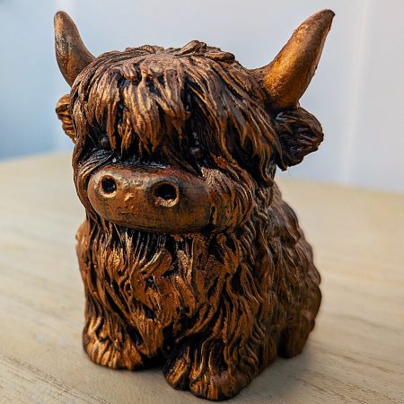 Highland Cow Ornament, Handmade to order in your choice of finish