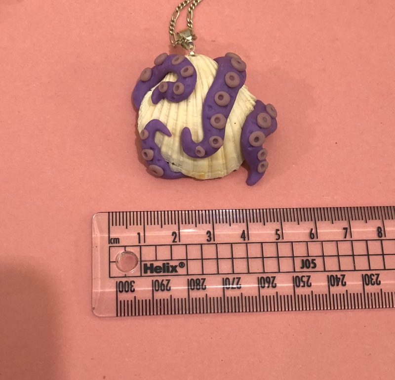 Creature of the deep polymer clay tentacle pendant