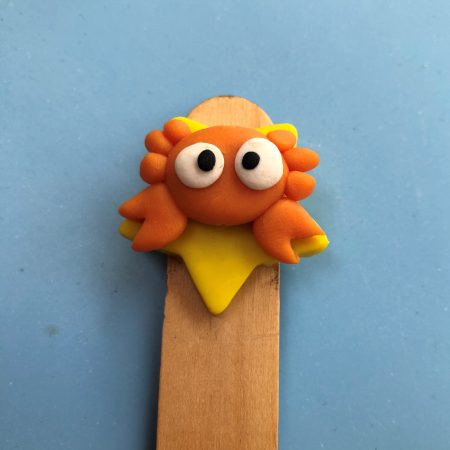 Polymer clay crab bookmark