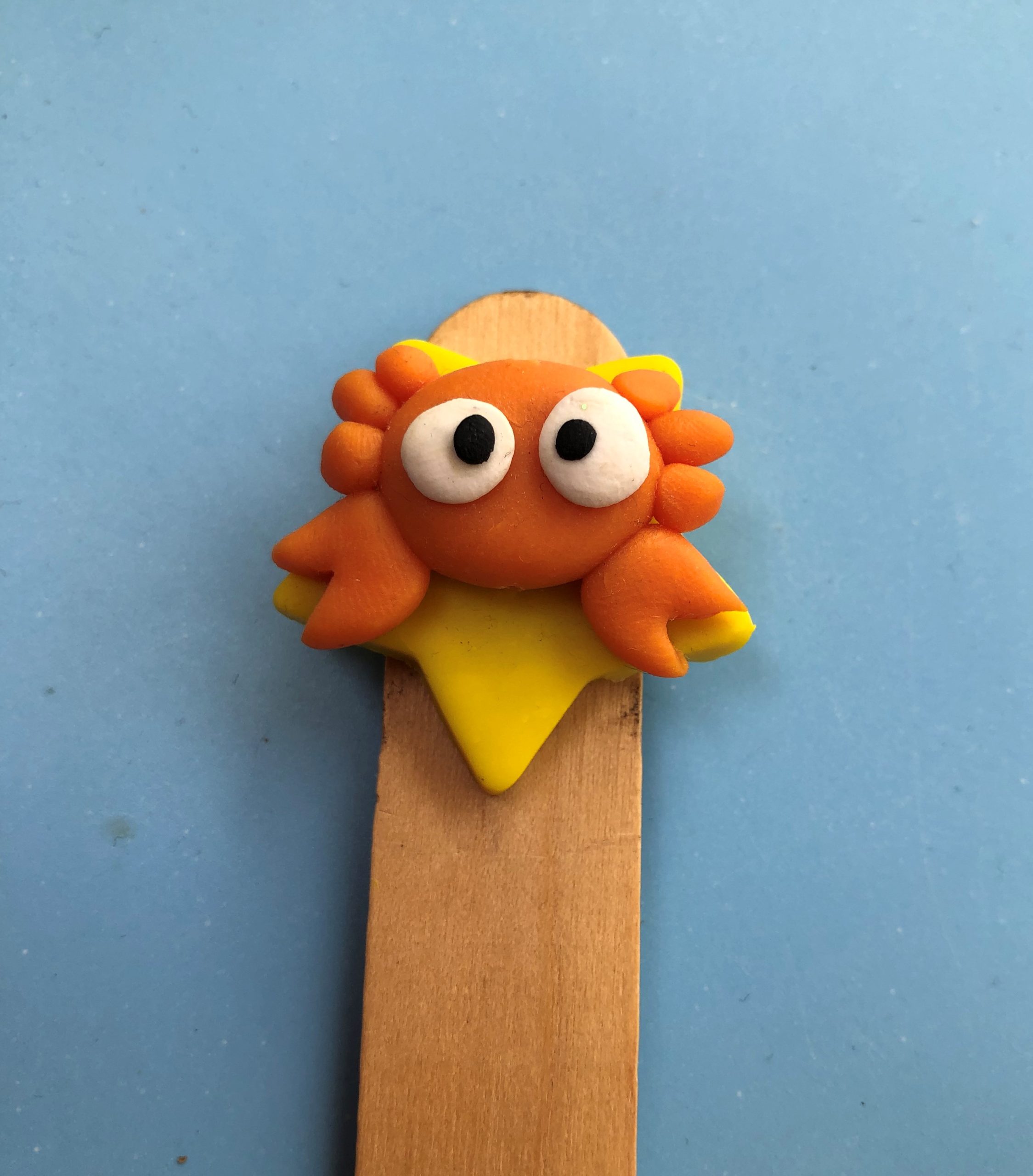 Polymer clay crab bookmark