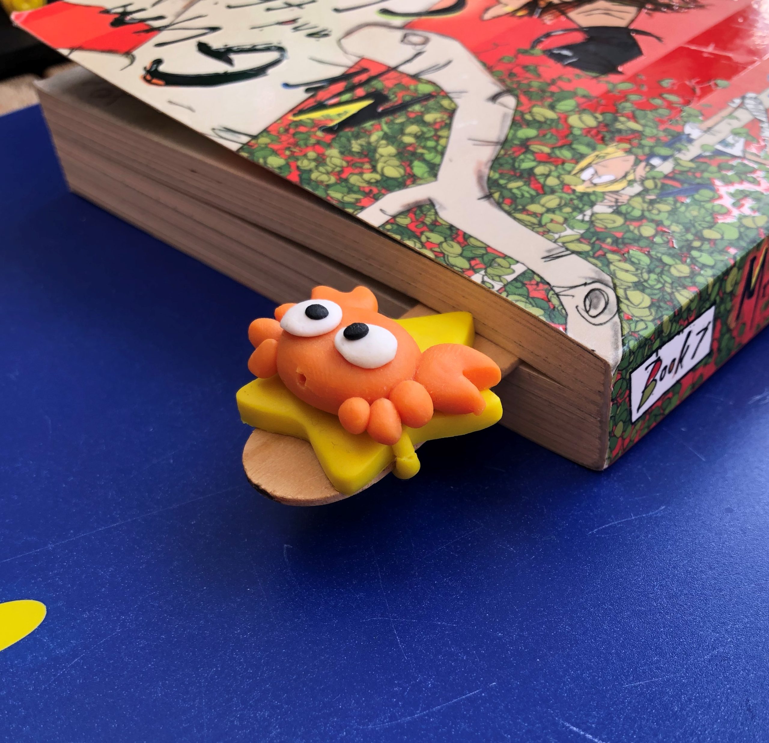 Polymer clay crab bookmark