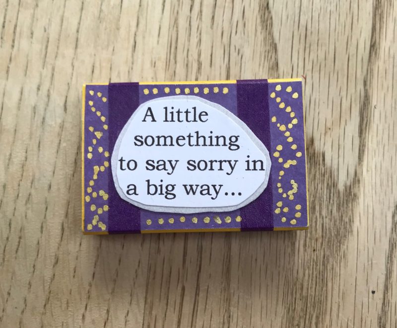 Apology bouquet in a matchbox